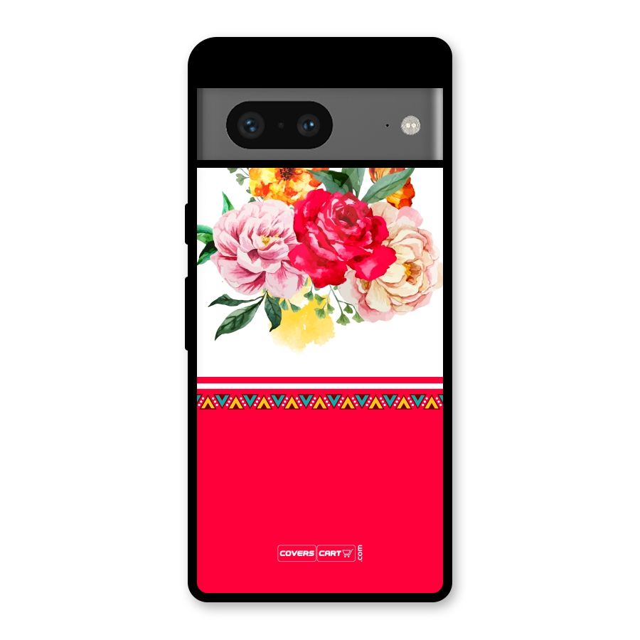 Flower Fusion Glass Back Case for Google Pixel 7
