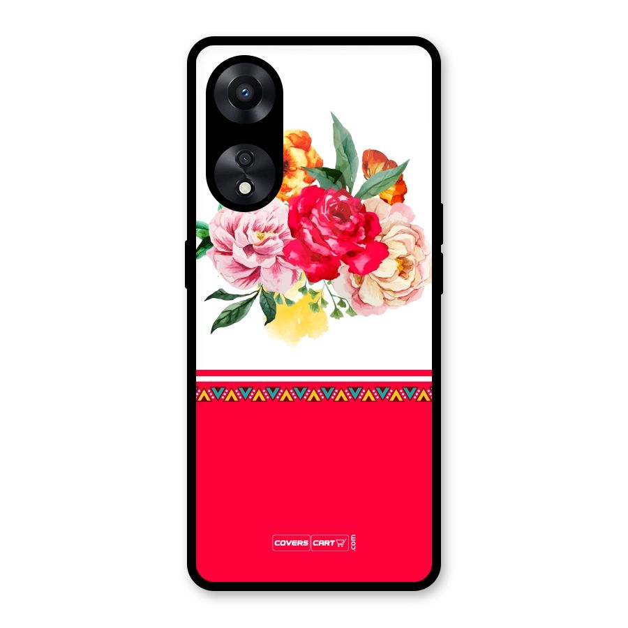 Flower Fusion Glass Back Case for Oppo A78