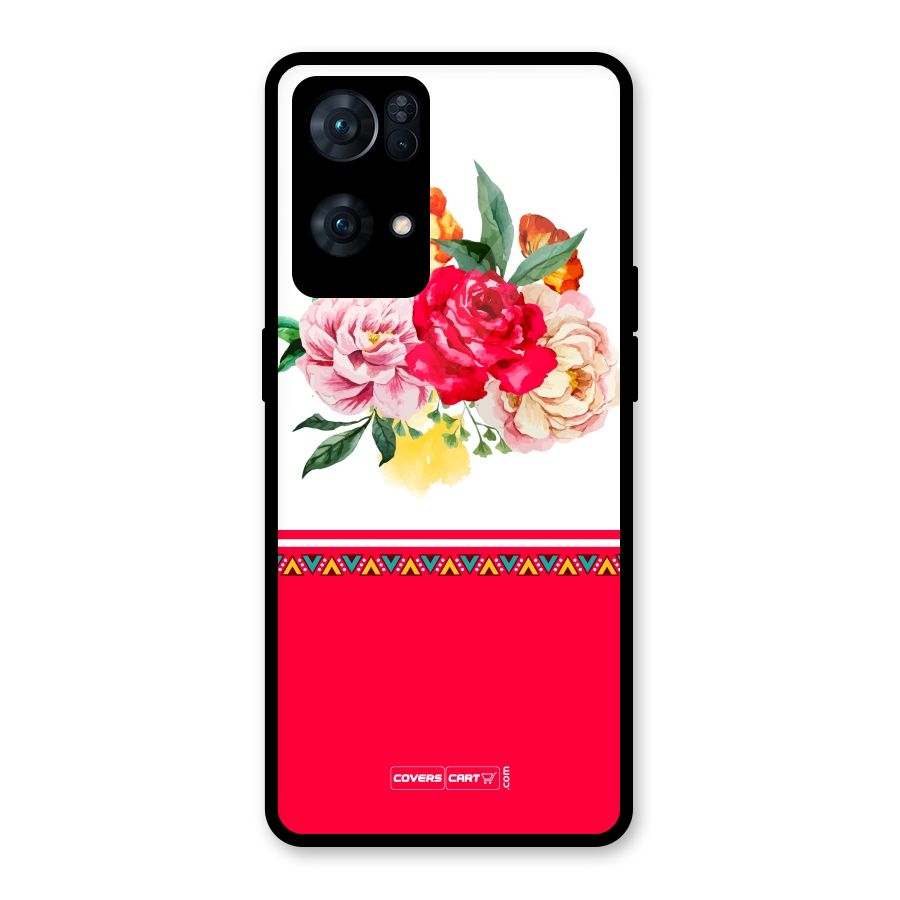 Flower Fusion Glass Back Case for Oppo Reno7 Pro 5G