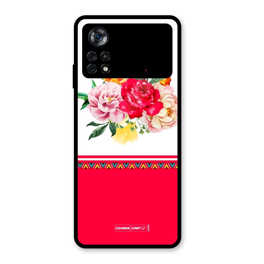Flower Fusion Glass Back Case for Poco X4 Pro 5G