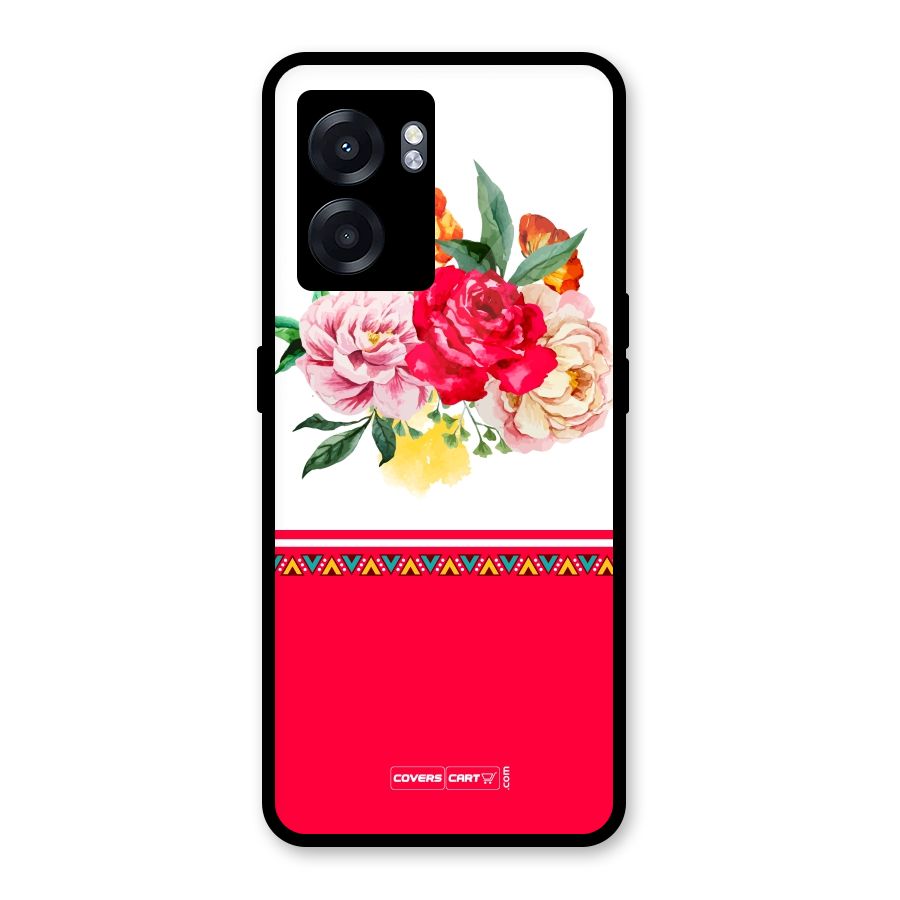 Flower Fusion Glass Back Case for Realme Narzo 50 5G
