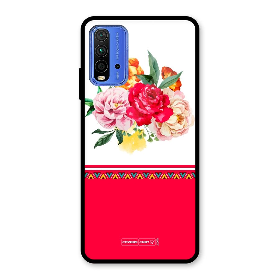 Flower Fusion Glass Back Case for Redmi 9 Power