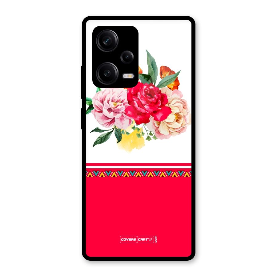 Flower Fusion Glass Back Case for Redmi Note 12 Pro