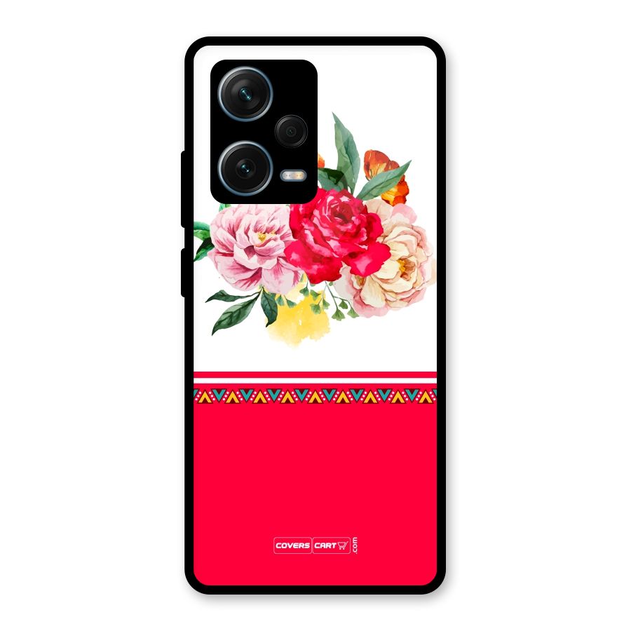 Flower Fusion Glass Back Case for Redmi Note 12 Pro Plus 5G