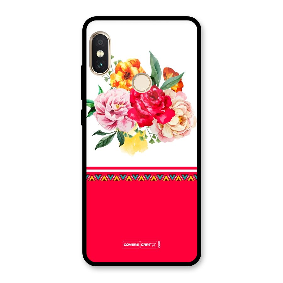Flower Fusion Glass Back Case for Redmi Note 5 Pro