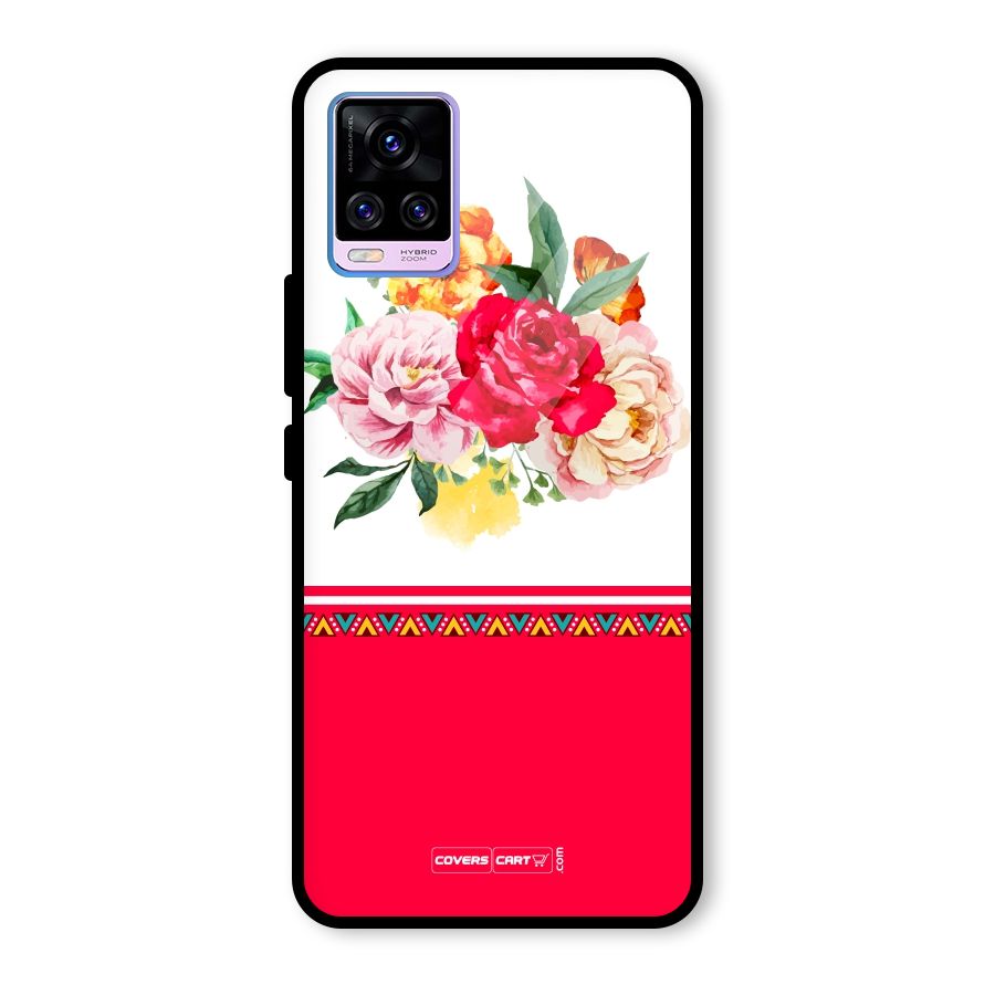 Flower Fusion Glass Back Case for Vivo V20 Pro