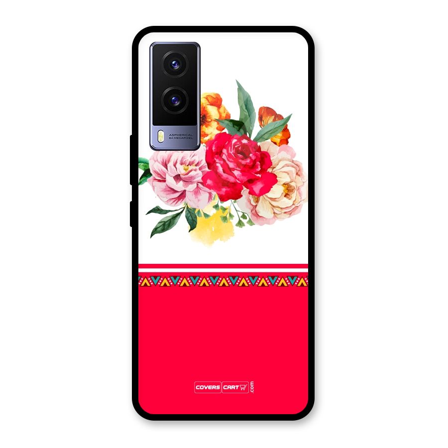 Flower Fusion Glass Back Case for Vivo V21e 5G