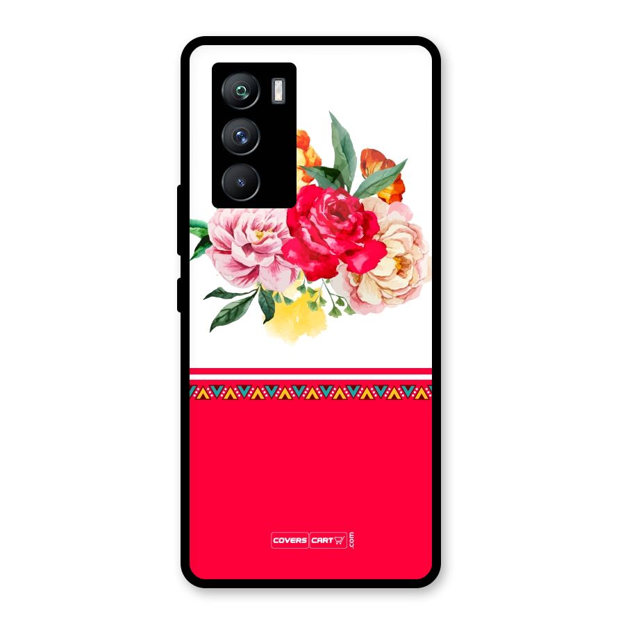 Flower Fusion Glass Back Case for Vivo iQOO 9 SE