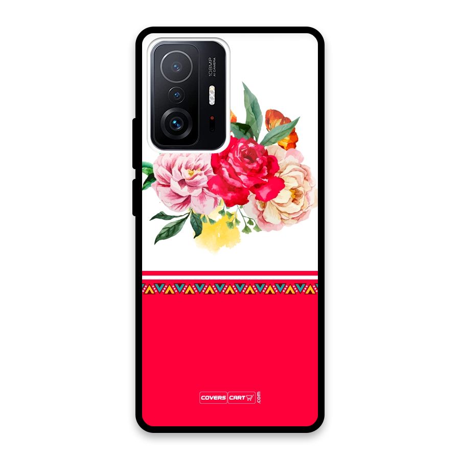 Flower Fusion Glass Back Case for Xiaomi 11T Pro