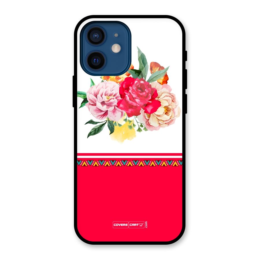 Flower Fusion Glass Back Case for iPhone 12 Mini