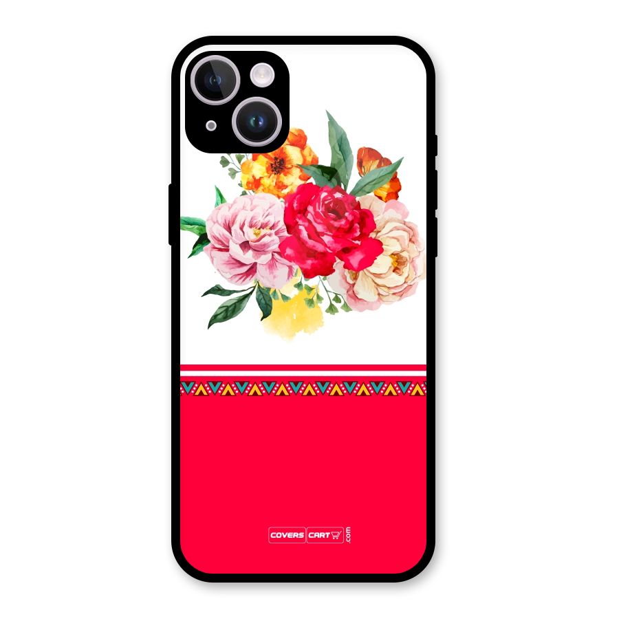 Flower Fusion Glass Back Case for iPhone 14 Plus