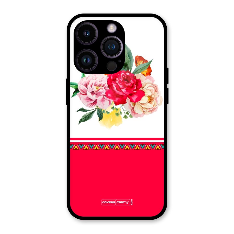 Flower Fusion Glass Back Case for iPhone 14 Pro