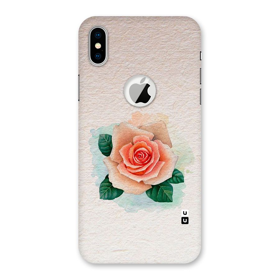 Flower Water Art Back Case for iPhone X Logo Cut