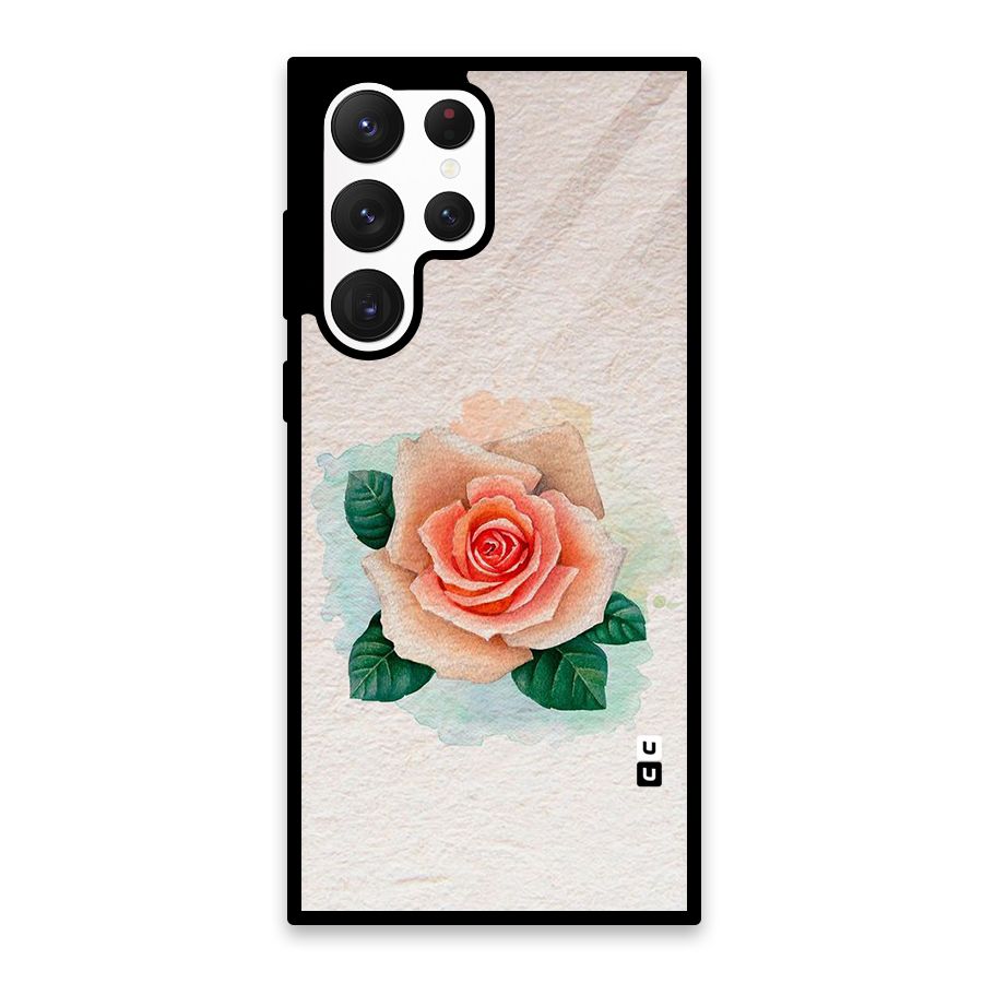 Flower Water Art Glass Back Case for Galaxy S22 Ultra 5G