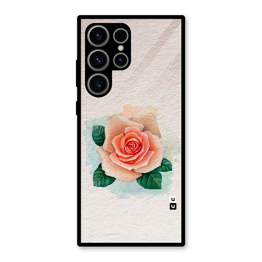 Flower Water Art Glass Back Case for Galaxy S23 Ultra