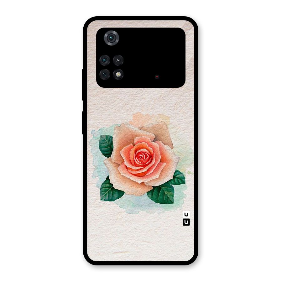 Flower Water Art Glass Back Case for Poco M4 Pro 4G