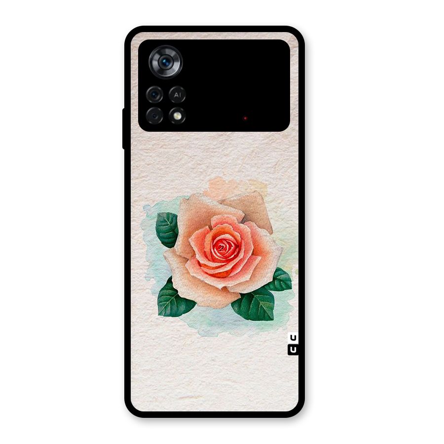 Flower Water Art Glass Back Case for Poco X4 Pro 5G