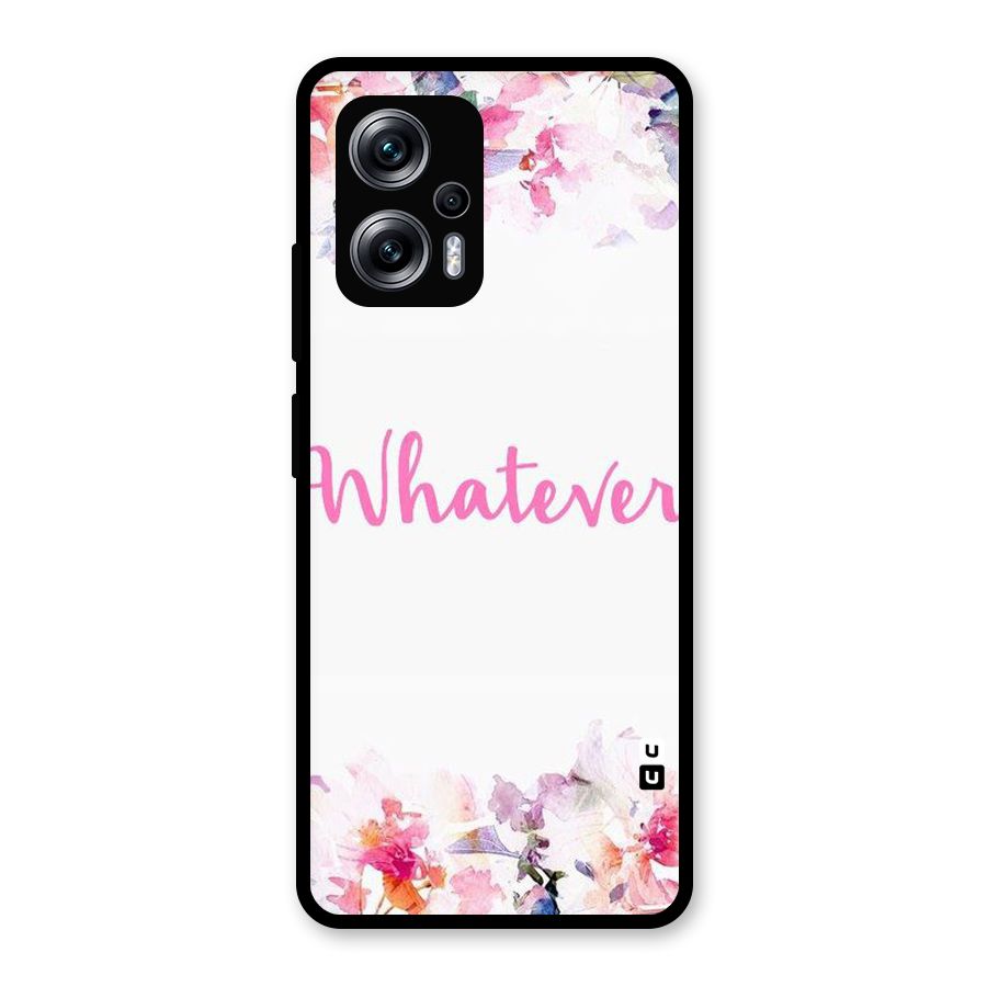 Flower Whatever Glass Back Case for Redmi K50i