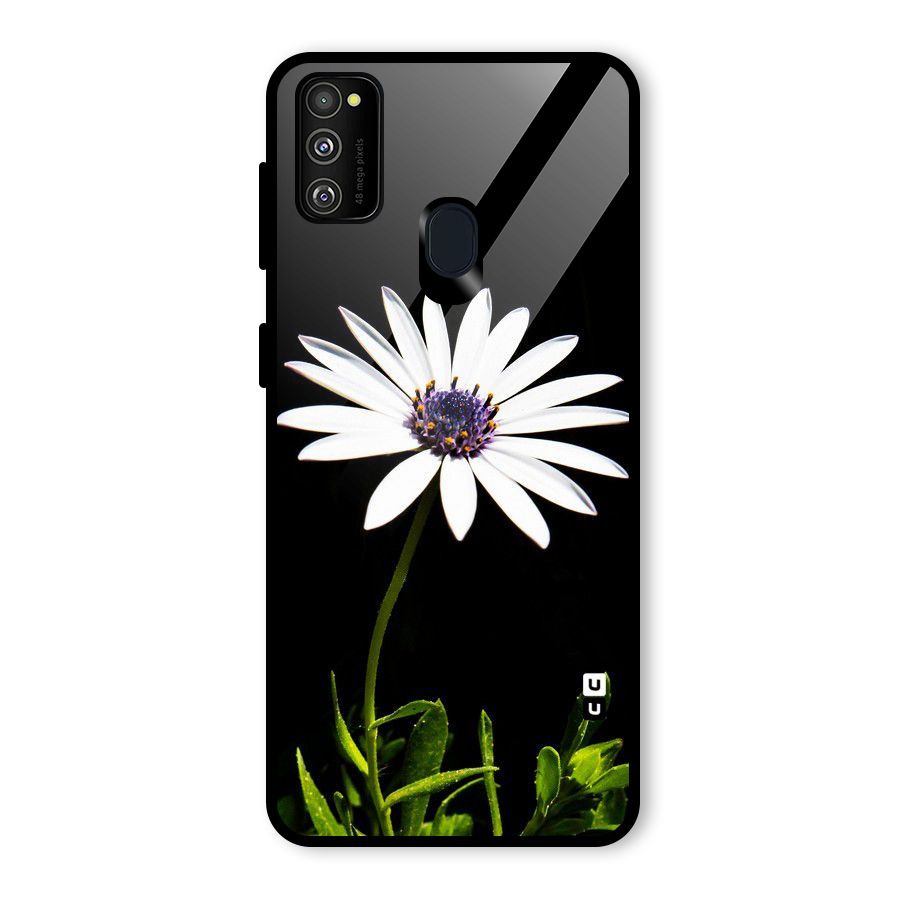 Flower White Spring Glass Back Case for Galaxy M30s
