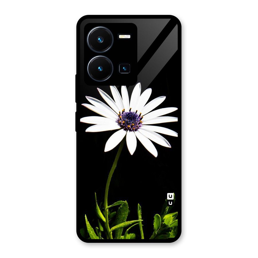 Flower White Spring Glass Back Case for Vivo Y35