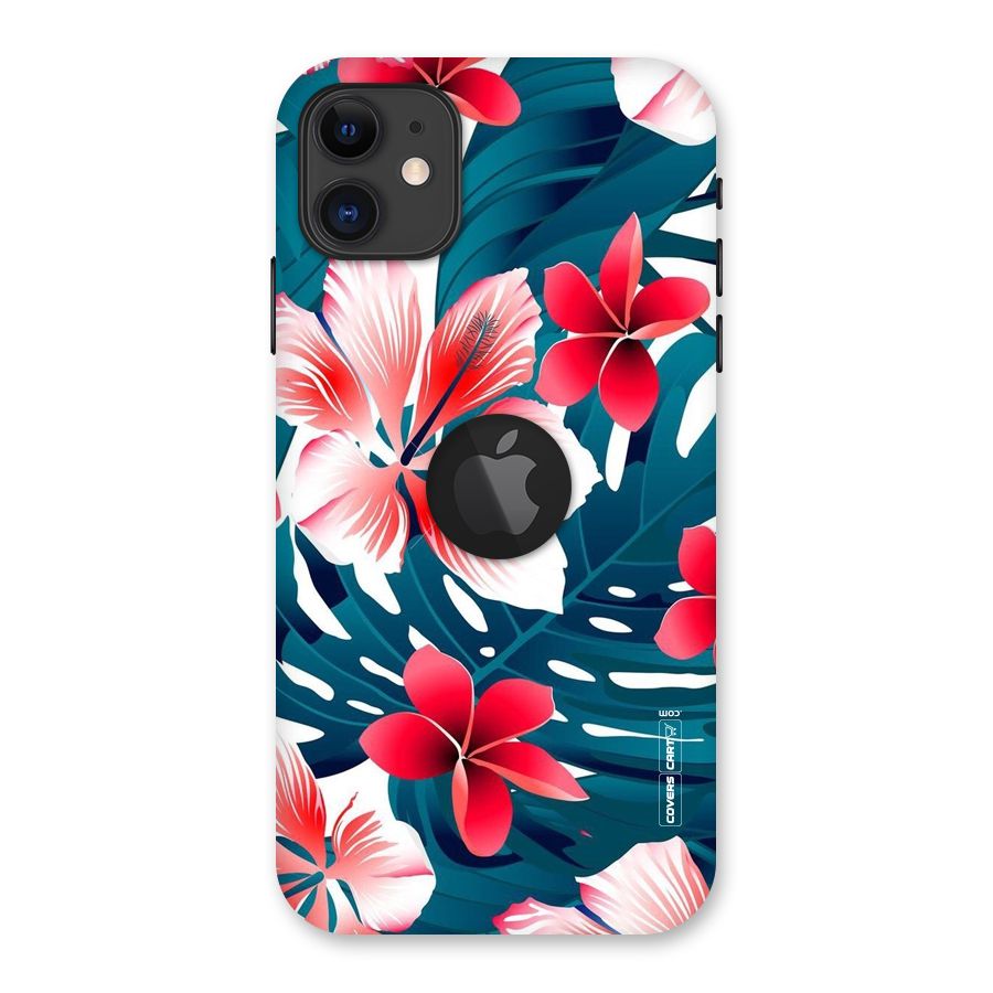 Flower design Back Case for iPhone 11 Logo Cut