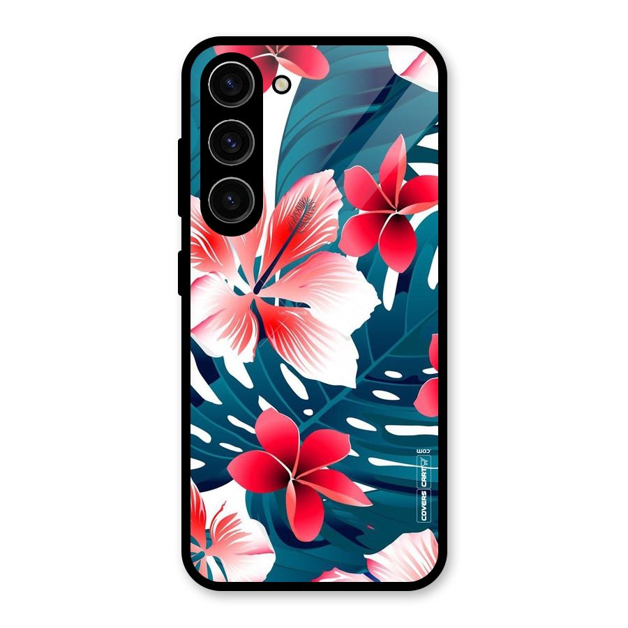 Flower design Glass Back Case for Galaxy S23