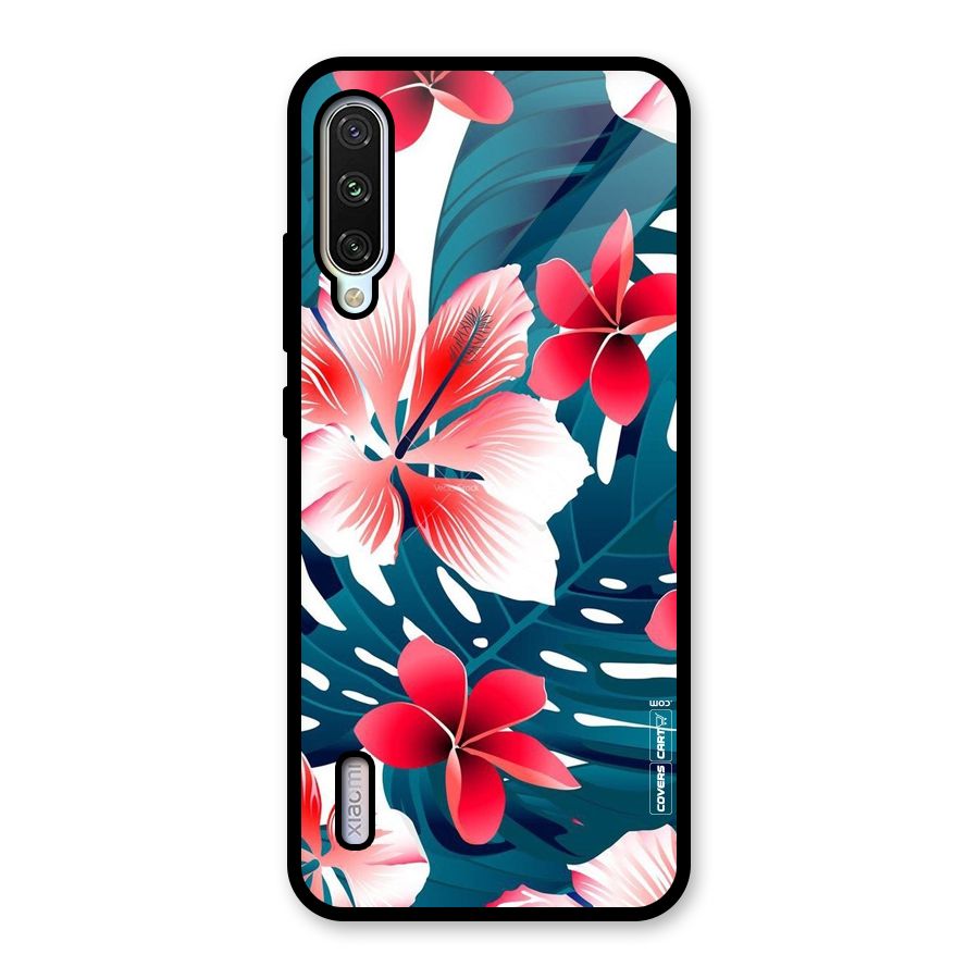 Flower design Glass Back Case for Mi A3