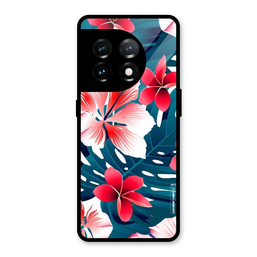 Flower design Glass Back Case for OnePlus 11