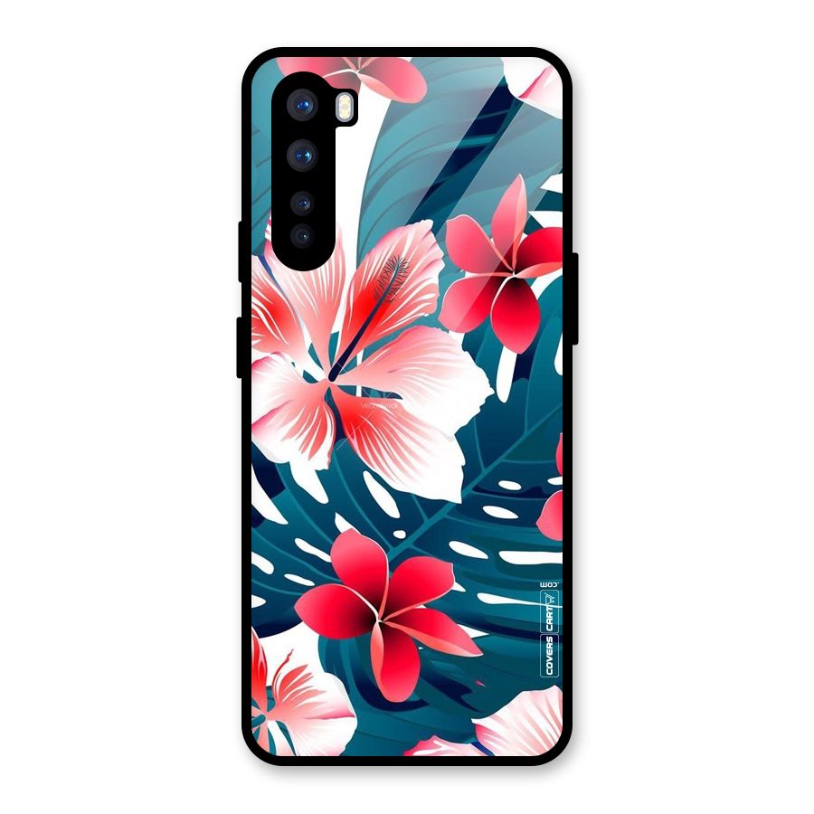 Flower design Glass Back Case for OnePlus Nord