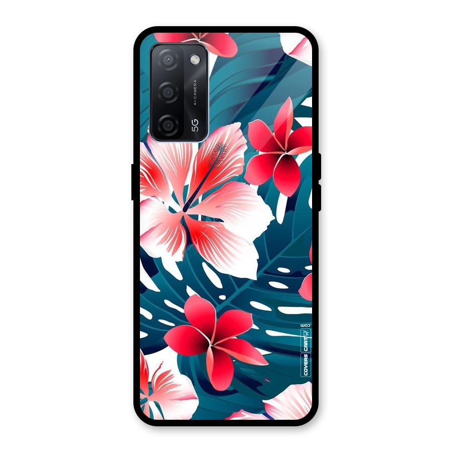 Flower design Glass Back Case for Oppo A53s 5G