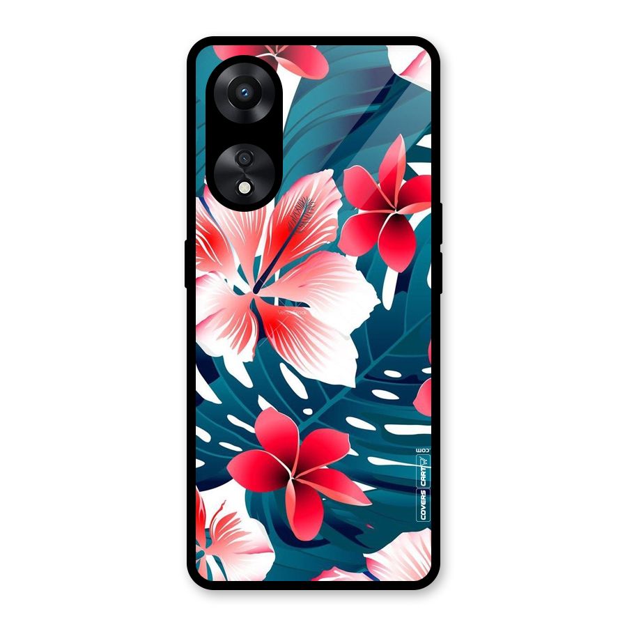 Flower design Glass Back Case for Oppo A78