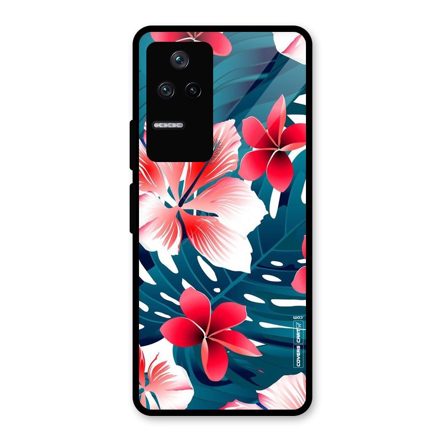 Flower design Glass Back Case for Poco F4 5G