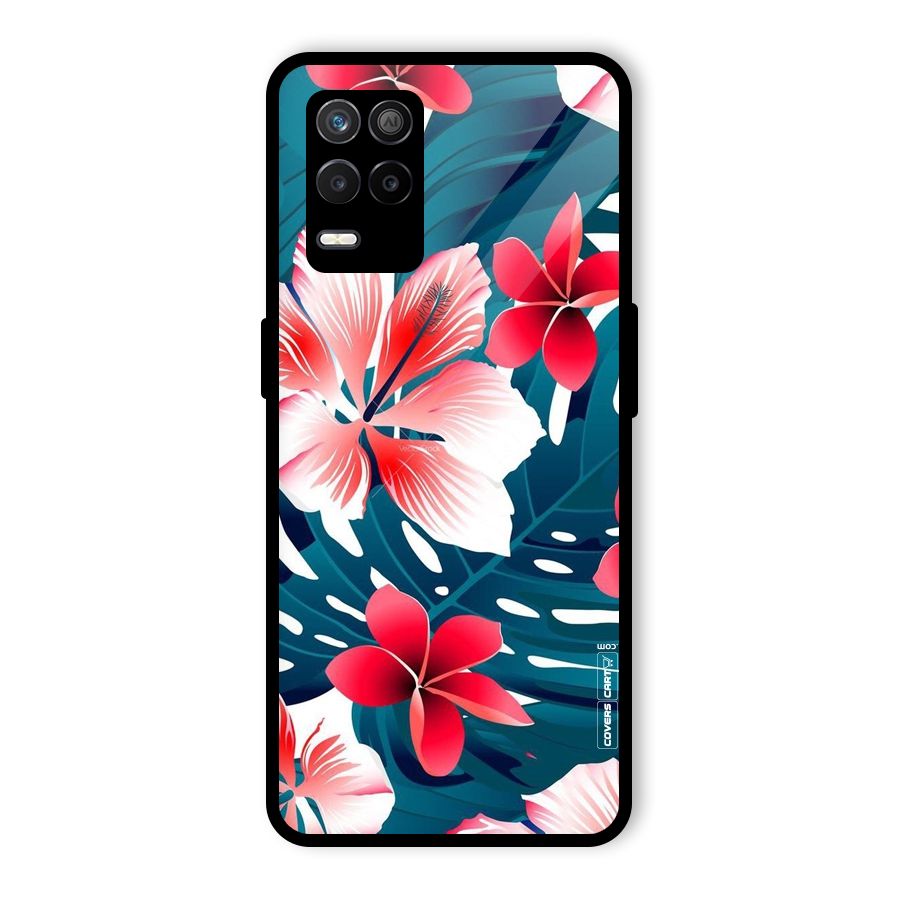 Flower design Glass Back Case for Realme 8 5G
