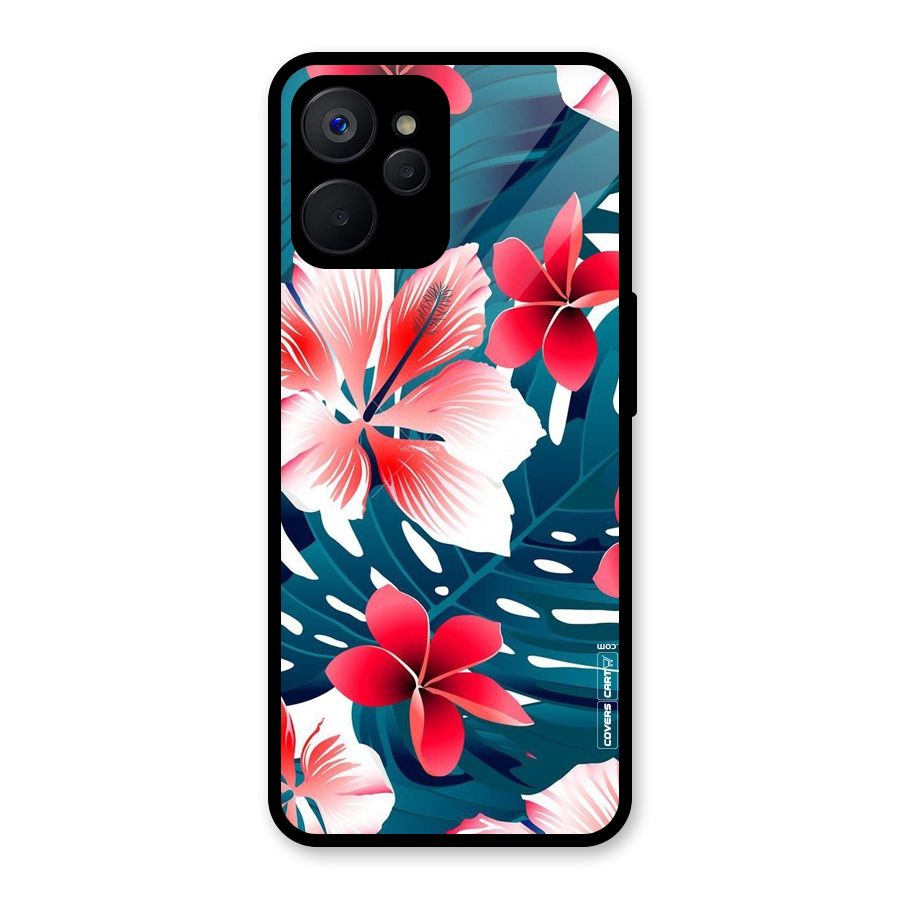 Flower design Glass Back Case for Realme 9i 5G