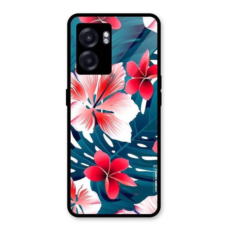Flower design Glass Back Case for Realme Narzo 50 5G