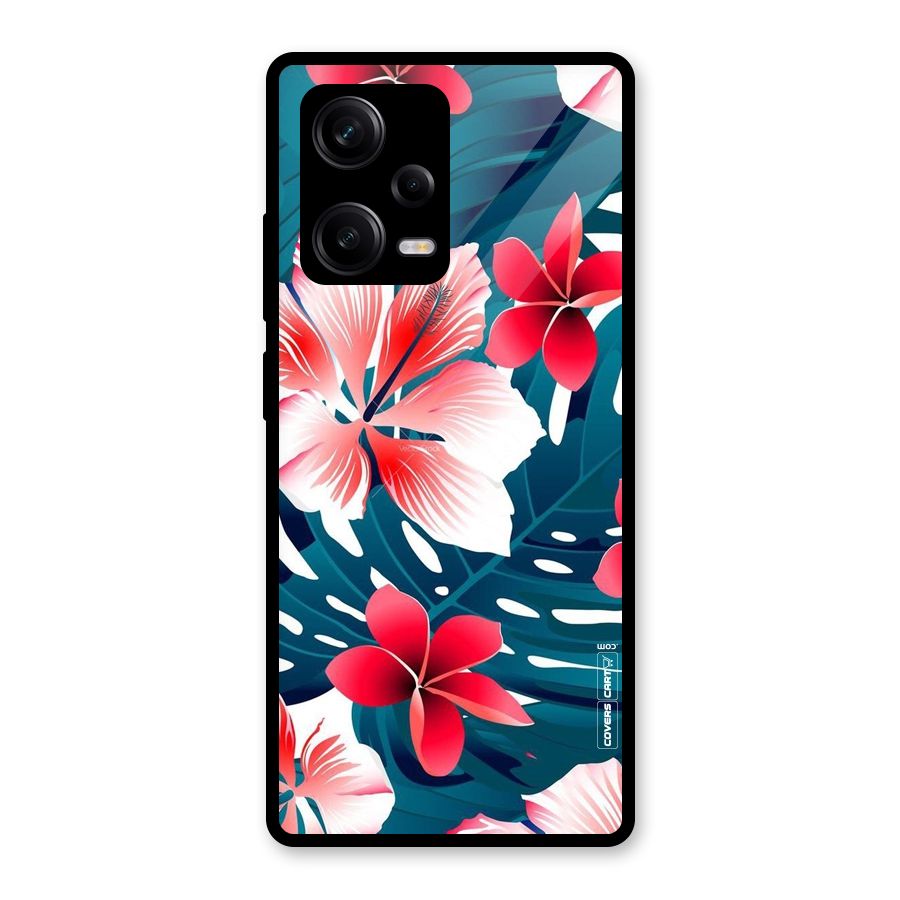 Flower design Glass Back Case for Redmi Note 12 Pro