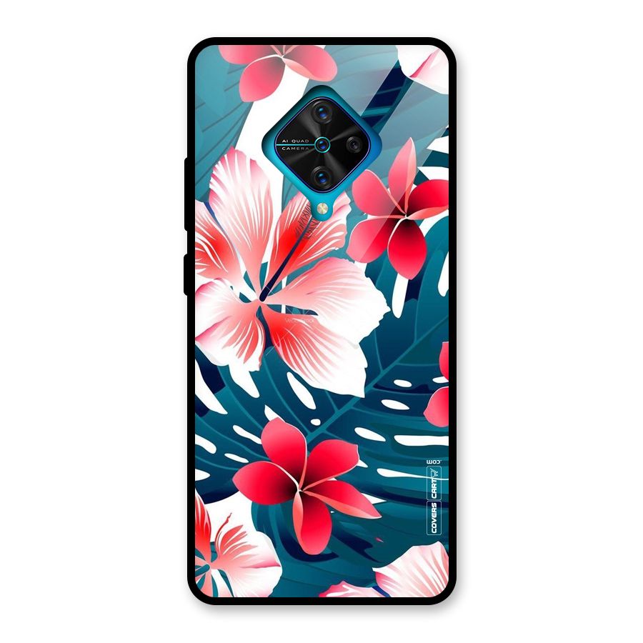 Flower design Glass Back Case for Vivo S1 Pro