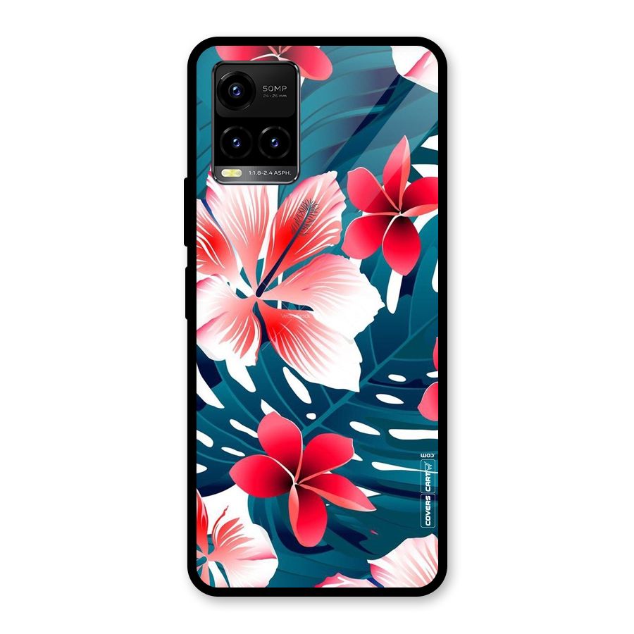 Flower design Glass Back Case for Vivo Y21T