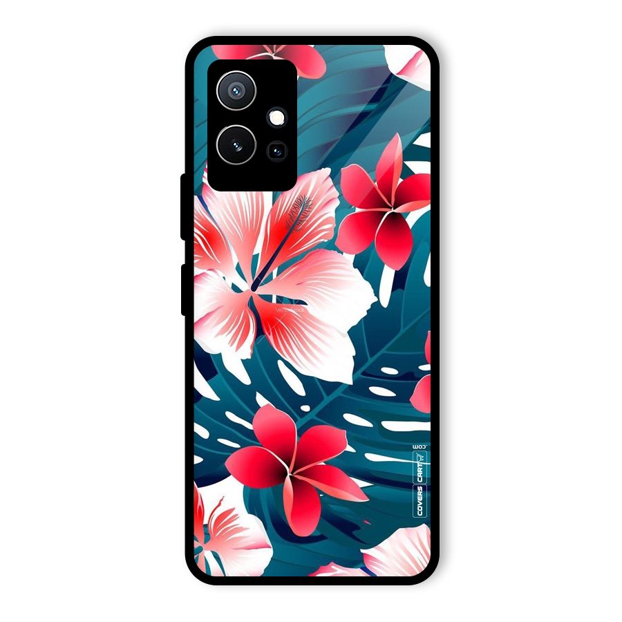 Flower design Glass Back Case for Vivo iQOO Z6