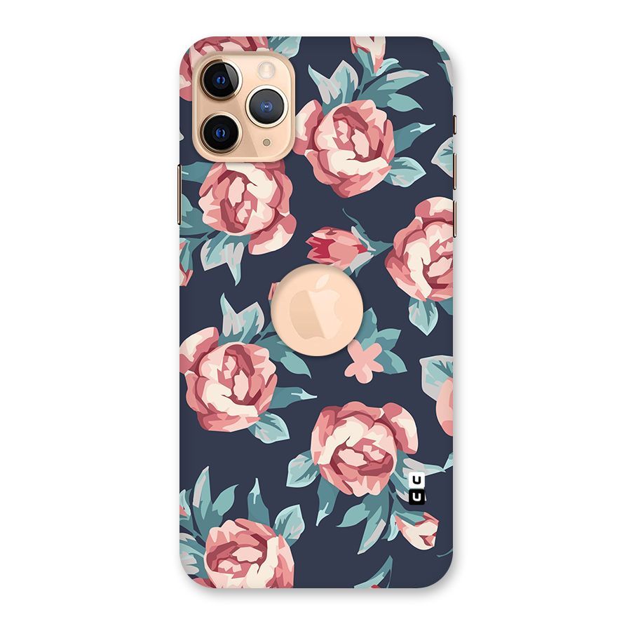 Flowers Painting Back Case for iPhone 11 Pro Max Logo Cut