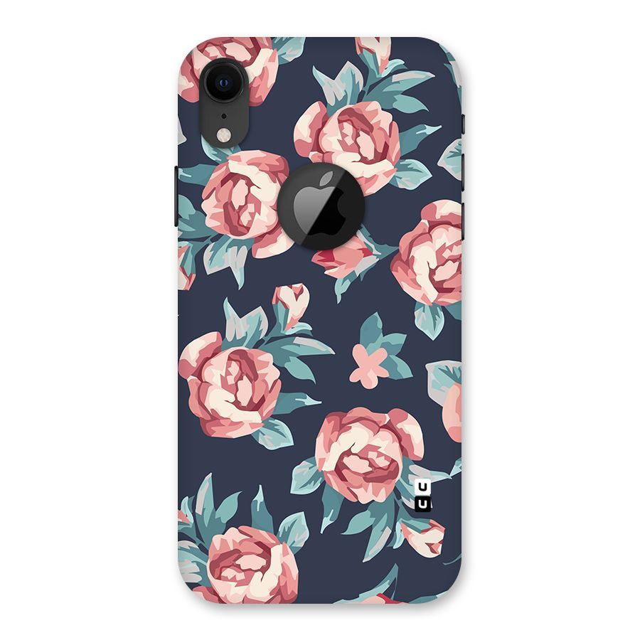 Flowers Painting Back Case for iPhone XR Logo Cut