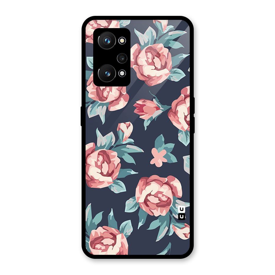 Flowers Painting Glass Back Case for Realme GT Neo 3T