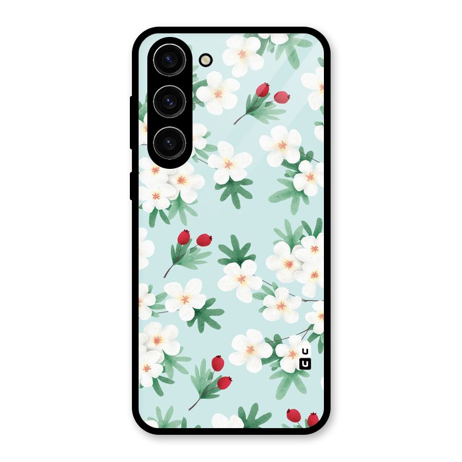 Flowers Pastel Glass Back Case for Galaxy S23 Plus