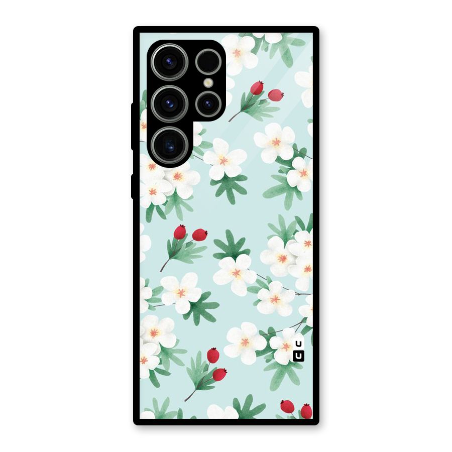 Flowers Pastel Glass Back Case for Galaxy S23 Ultra