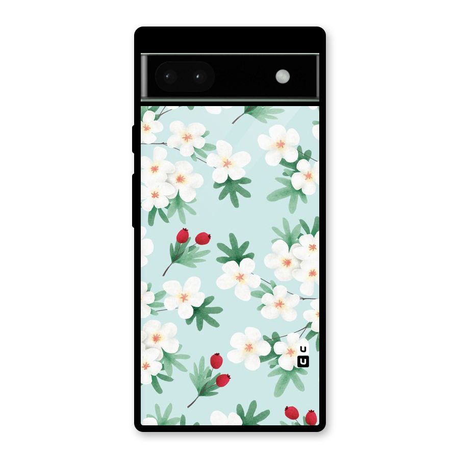 Flowers Pastel Glass Back Case for Google Pixel 6a