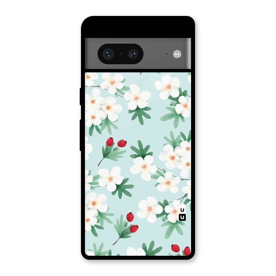 Flowers Pastel Glass Back Case for Google Pixel 7