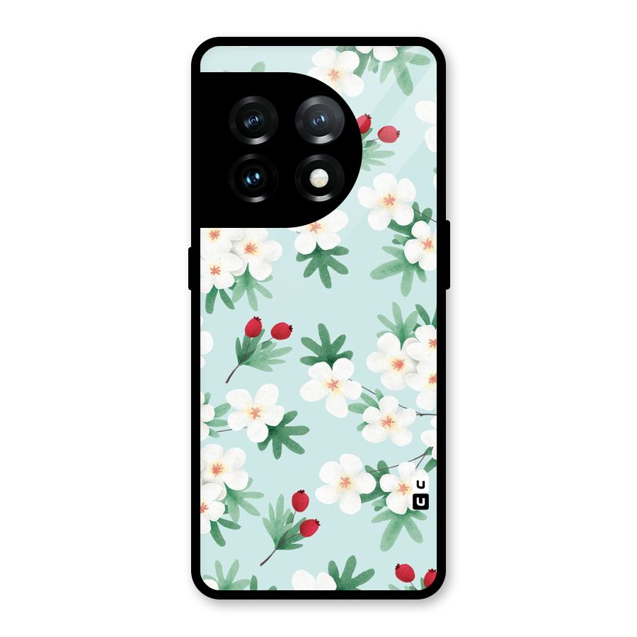 Flowers Pastel Glass Back Case for OnePlus 11