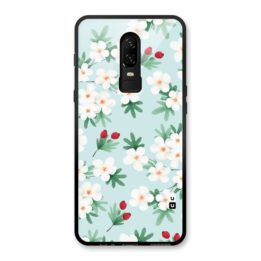 Flowers Pastel Glass Back Case for OnePlus 6
