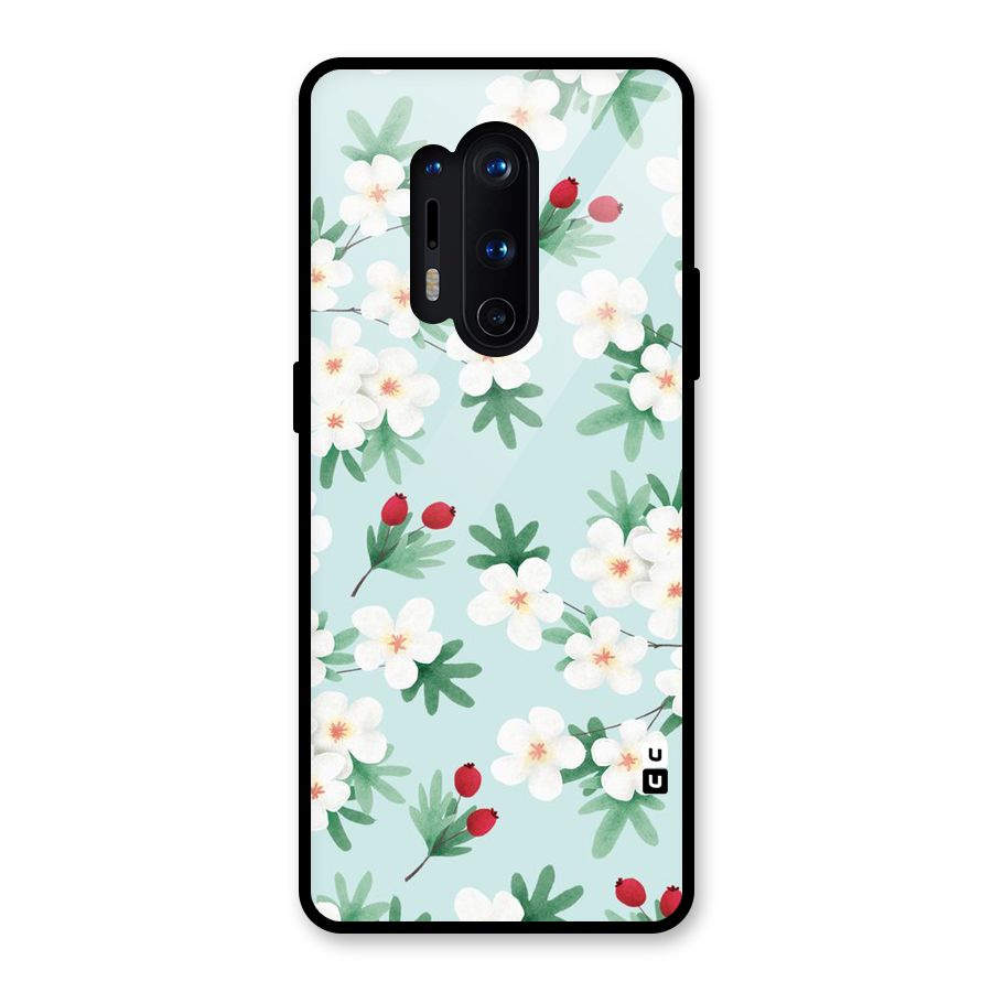 Flowers Pastel Glass Back Case for OnePlus 8 Pro