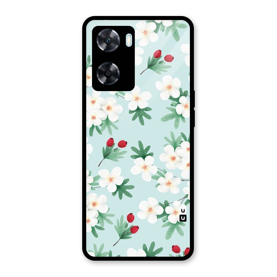 Flowers Pastel Glass Back Case for Oppo A77